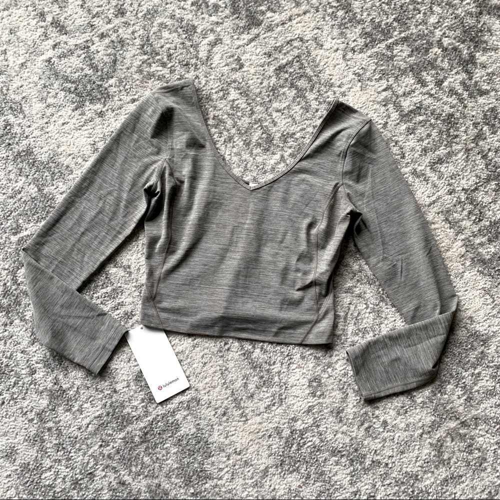 heathered rover grey align long sleeve top lululemon. New without tags.